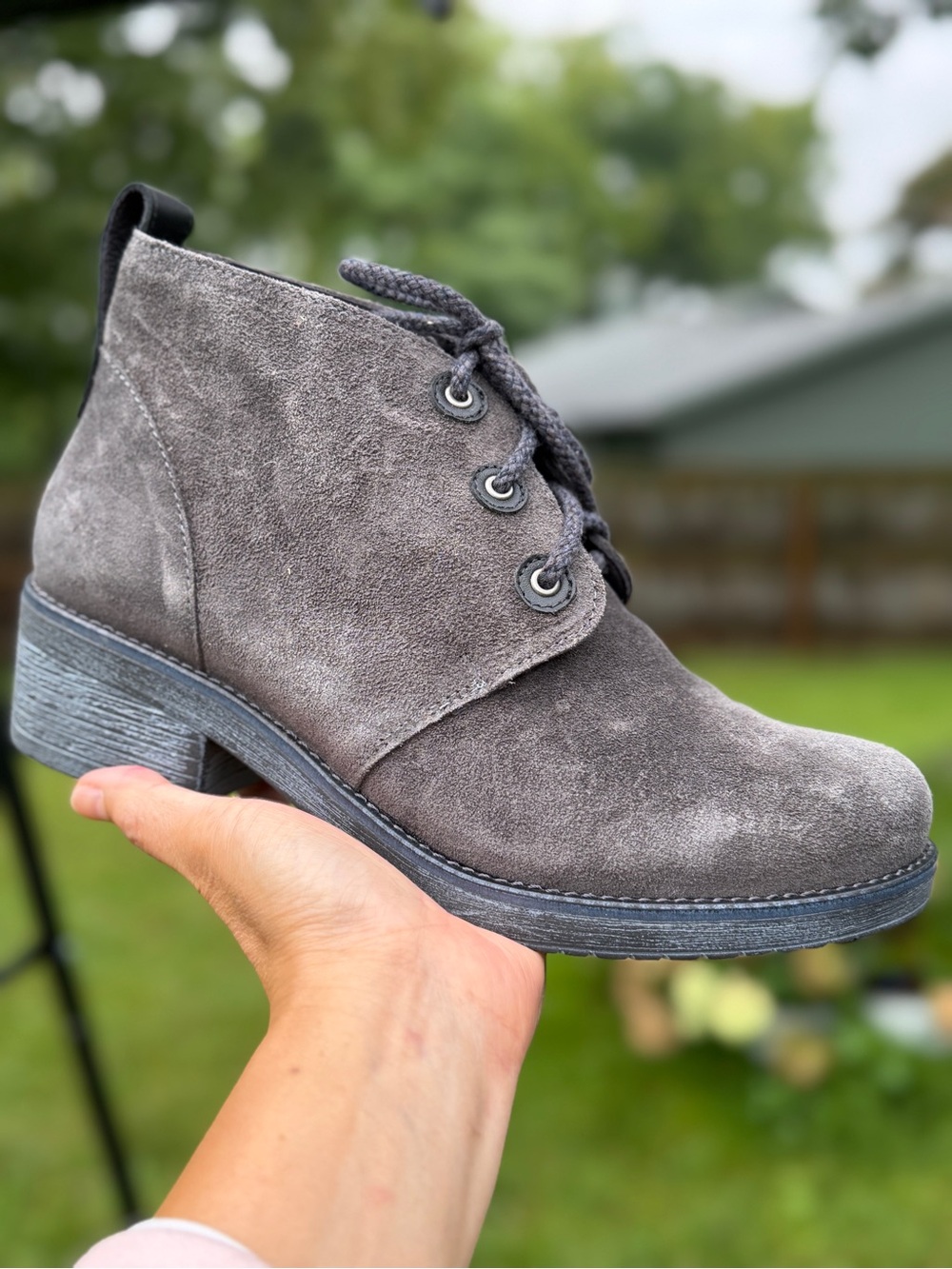 NAOT Nia DistresBlack Raven Oily Midnight Suede Chukka Ankle Boots EU 38/7-7.5US